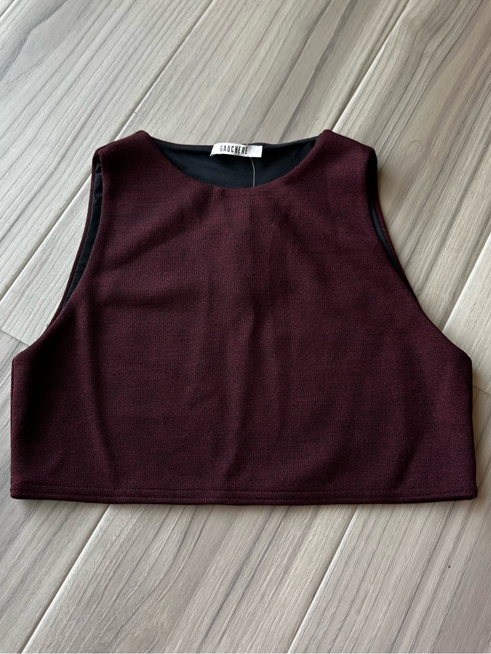Gauchere Wool Crop Top Burgundy